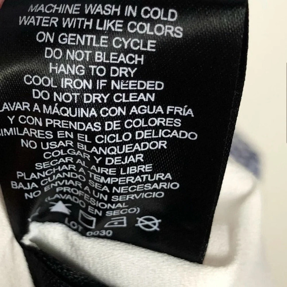 Hilary Radley sleeveless drawstring shift dress navy blue white cheetah - Size 2 - Picture 10 of 10